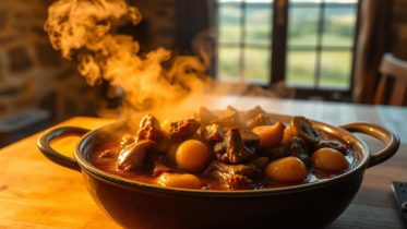 Die beiden Hauptzutaten Rindfleisch und Burgunderwein